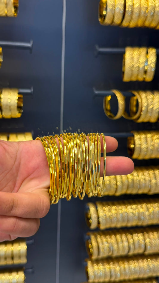 Gold Zarafet Desenli Ajda Altın Kaplama Bilezik