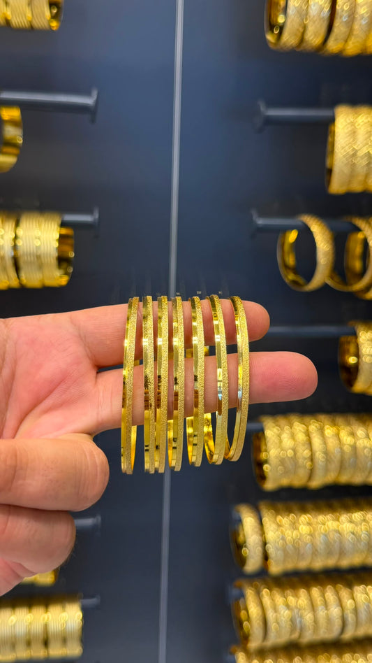 Gold Zarafet Kristal Kumlu Ajda Altın Kaplama Bilezik