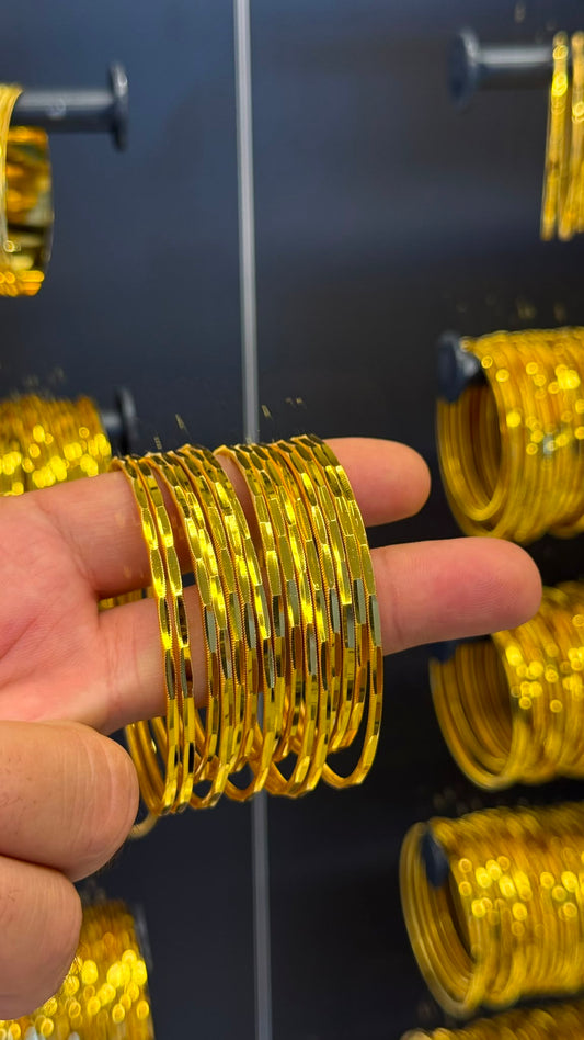 Gold Zarafet Ajda Desenli Altın Kaplama Bilezik