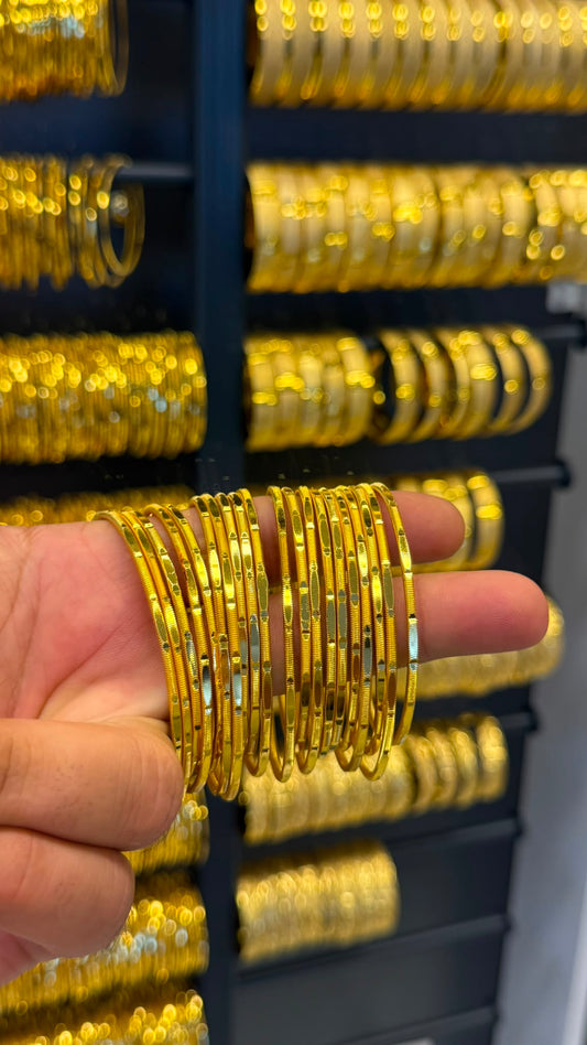Gold Zarafet Desenli Ajda Altın Kaplama Bilezik