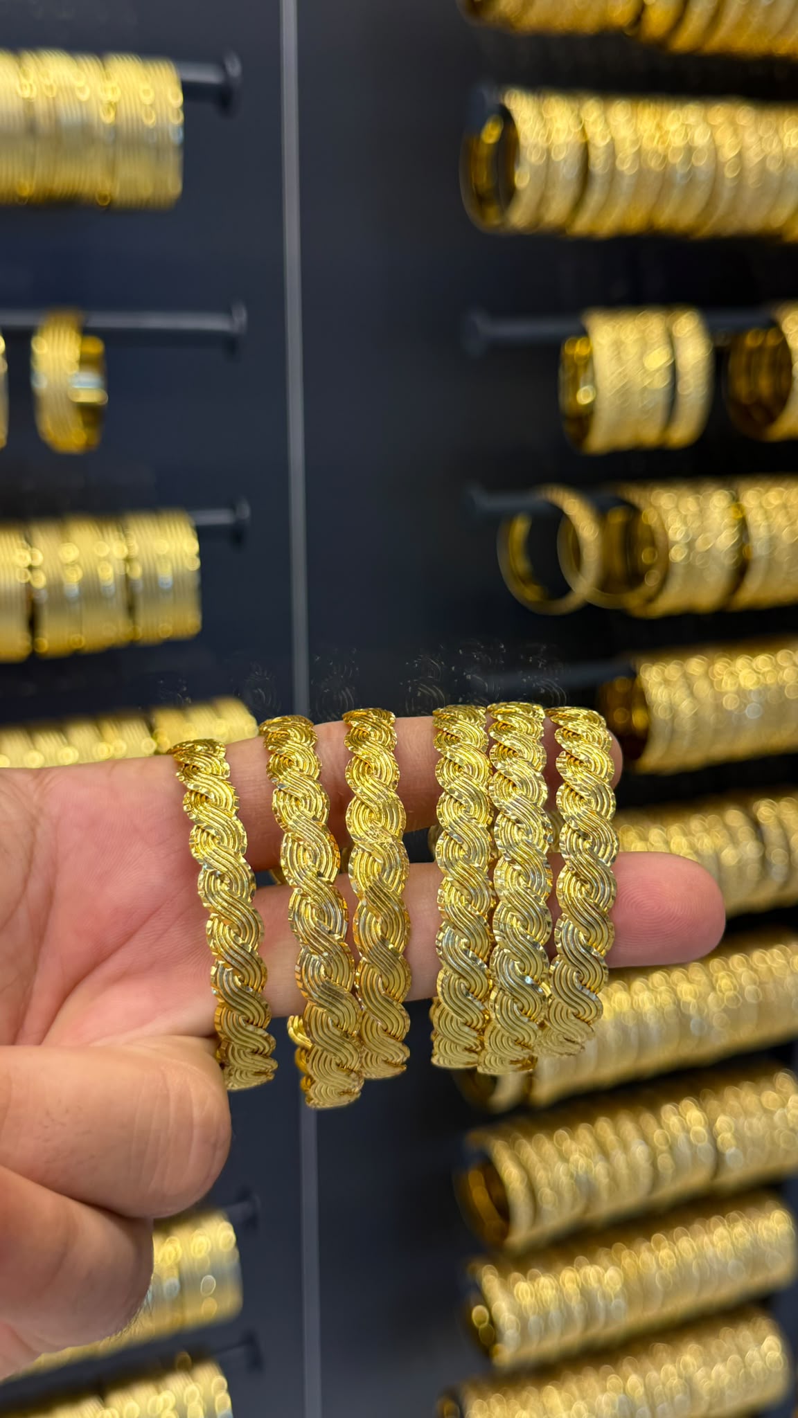 Gold Zarafet Geleneksel Örgü Desenli Altın Kaplama Bilezik