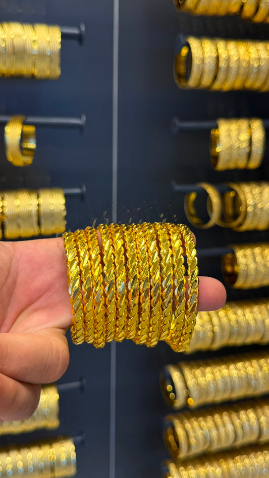 Gold Zarafet Adana Burması Altın Kaplama Bilezik